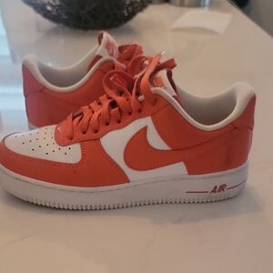 Nike Air Force 1 Low Orange and White Sneakers